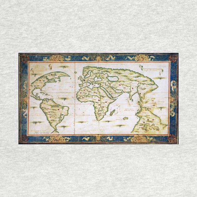 Vintage Map of The World (1566) by Bravuramedia